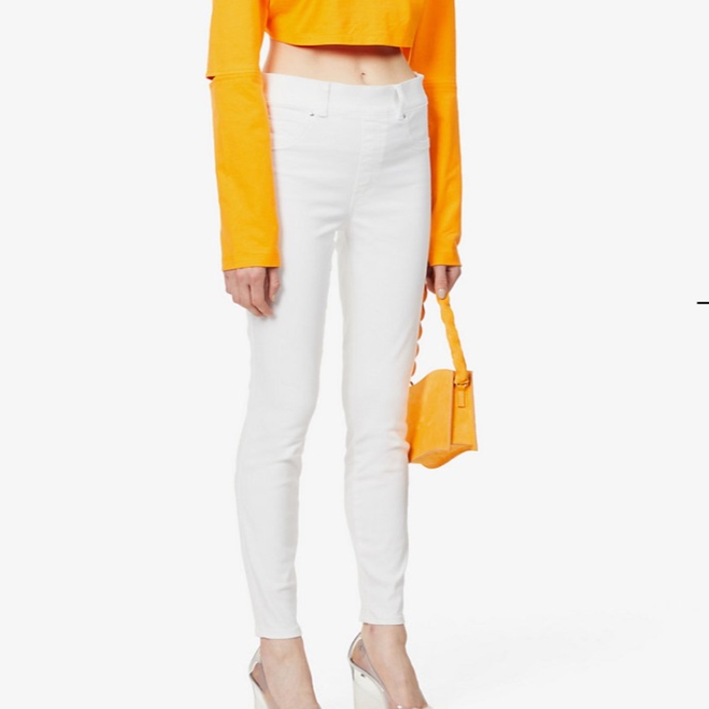 SPANX White High-Rise Ankle Skinny Jeans - S